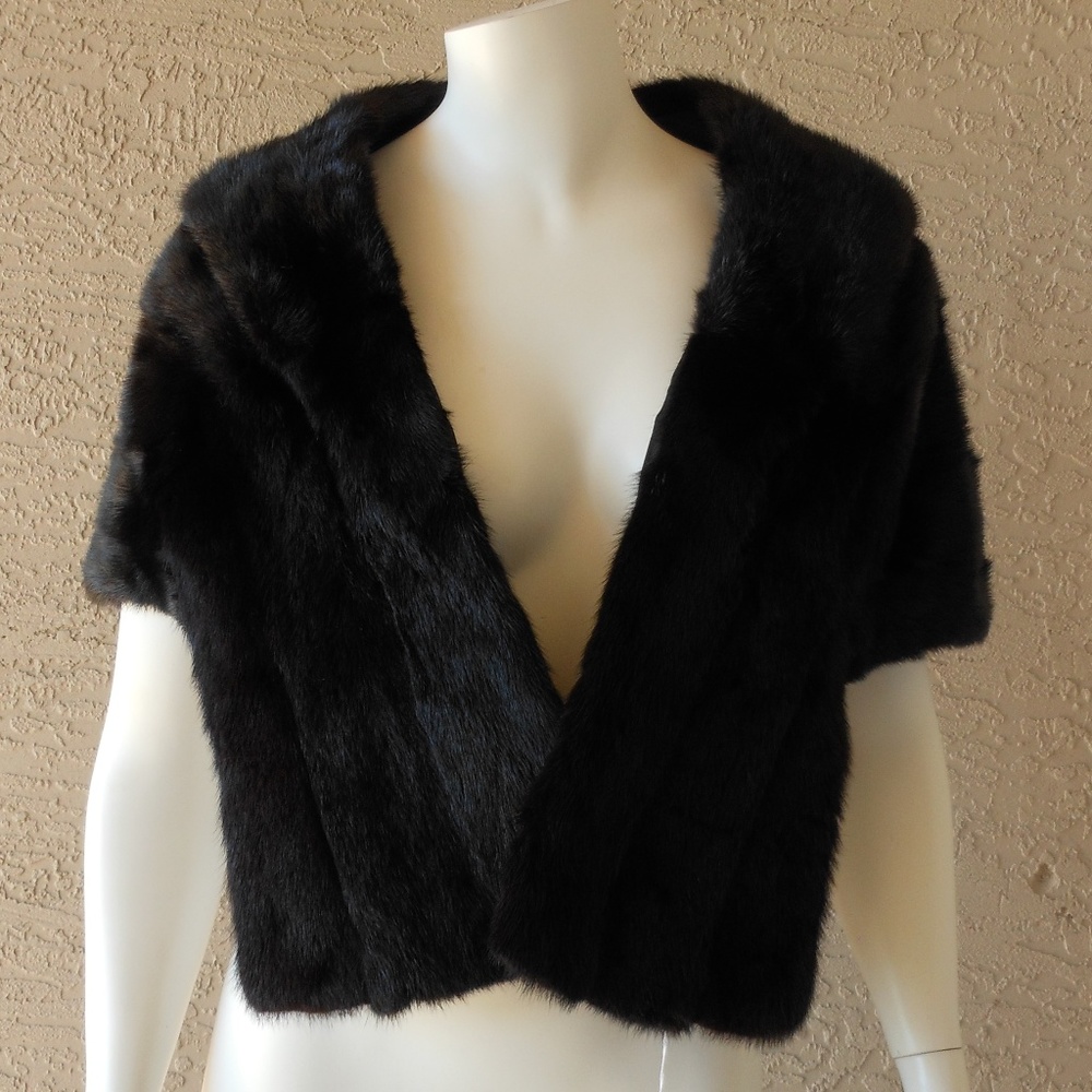 Dark Ranch Mink Fur Stole Capelet Shrug Wrap VTG